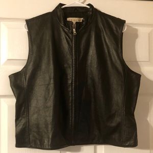 Apostrophe Black Leather Vest Size 16